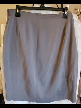 Classic Women's Dove Grey A-Line Silk Skirt